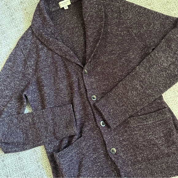 Club Monaco Marled Purple Wool Cardigan Sweater - Picture 4 of 6